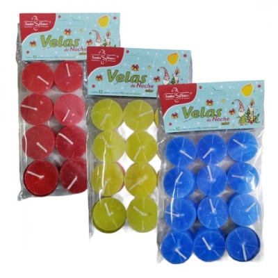 Velita De Noche Santa Clauss X 12 (Color)