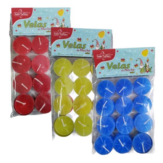 Velita De Noche Santa Clauss X 12 (Color)