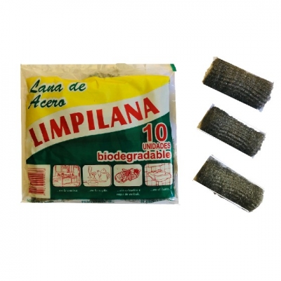 Lana De Acero Limpilana X 10 Rollitos