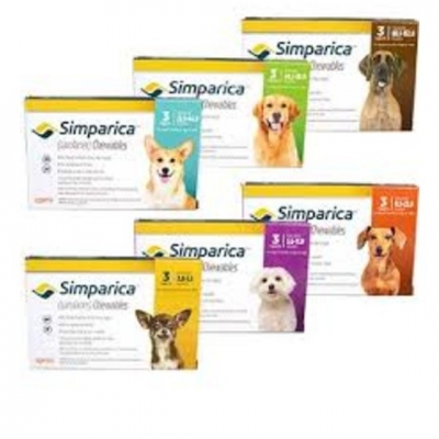 Tableta Masticable Simparica 40 A 60 Kg Pulgas Y Garrapatas                               