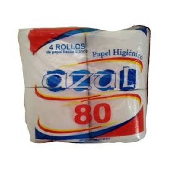 Papel Higienico Azul 80 Mts 10 X 4