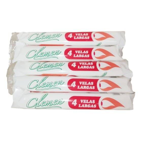 Vela Larga Blanca X 4 Clemen