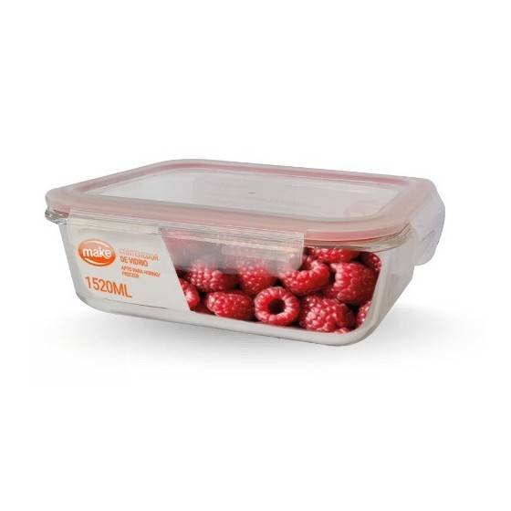 Contenedor De Vidrio Rectangular 1520 Ml