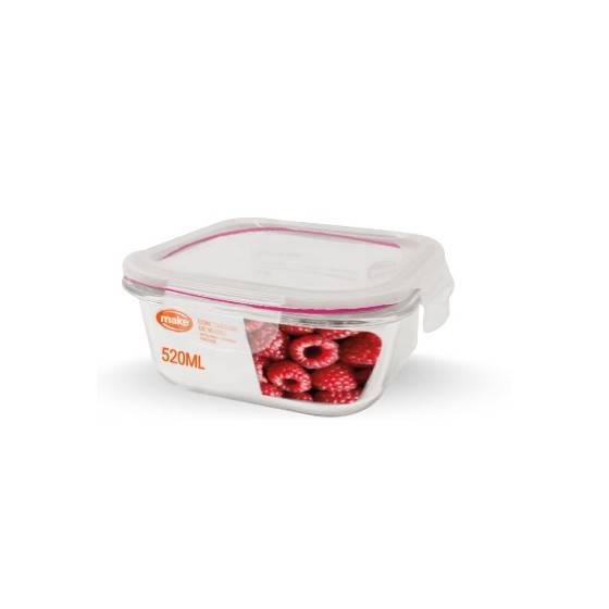 Contenedor De Vidrio Cuadrado  520 Ml