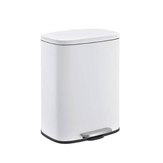 Tacho De Acero Inox. 5 Lt Blanco Rectang. Cierre Suave