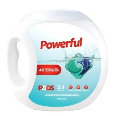 Capsula X40 Para Lavado De Ropa 3 En 1 Powerful